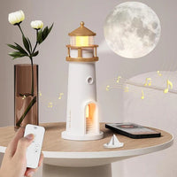Maanslicht Projector Lamp | Vuurtoren Nachtlamp met Bluetooth Speaker | Lunavara