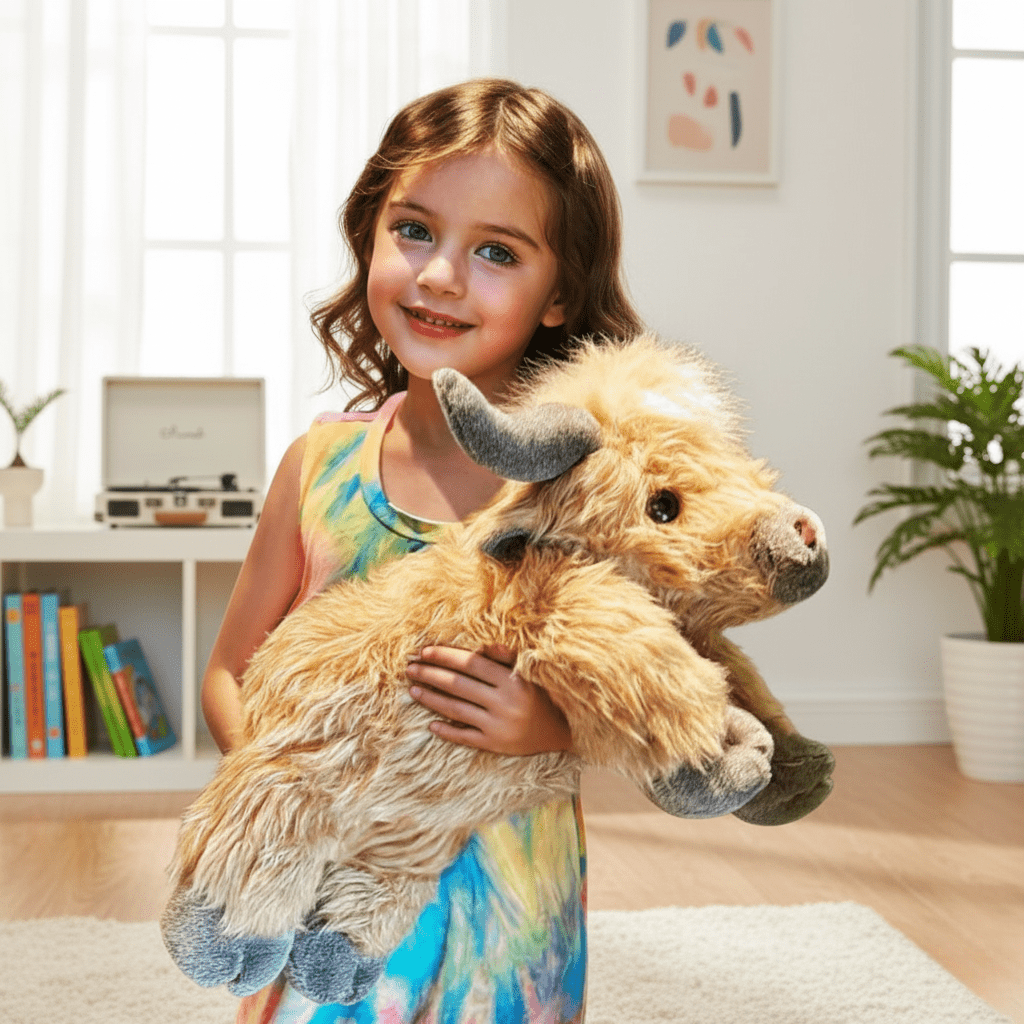 MOOLETTE – Schattige Hoogland Koe Plush met Gezellig, Knuffelbaar Ontwerp