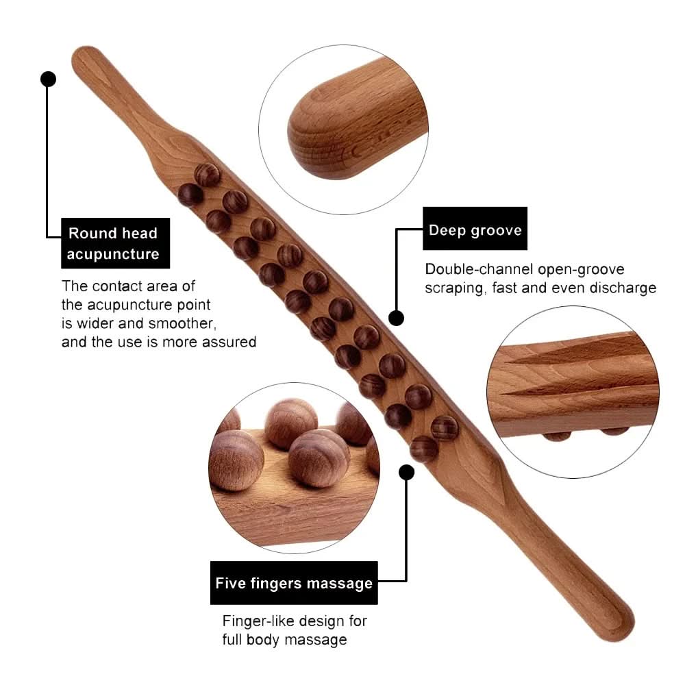 WOOLEASE – Gua Sha Massagestock van Natuurlijk Hout