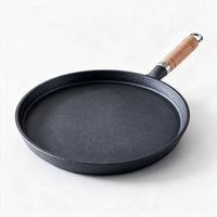 Gietijzeren Koekenpan / Crêpepan met Houten Handgreep – 20 cm of 26 cm