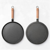 Gietijzeren Koekenpan / Crêpepan met Houten Handgreep – 20 cm of 26 cm