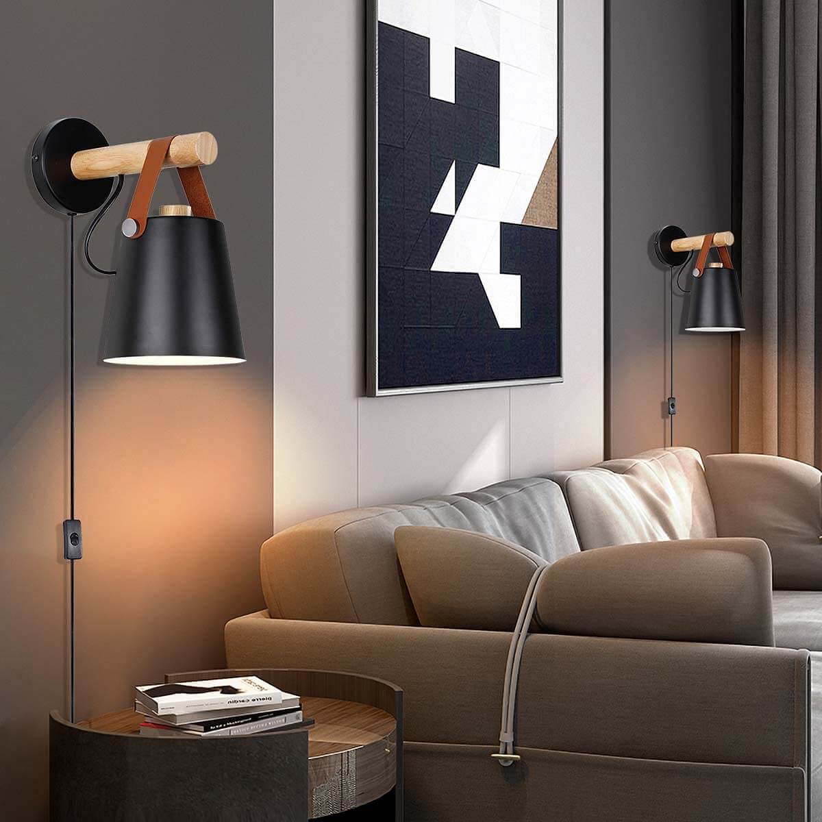 Noordse Houten Wandlamp