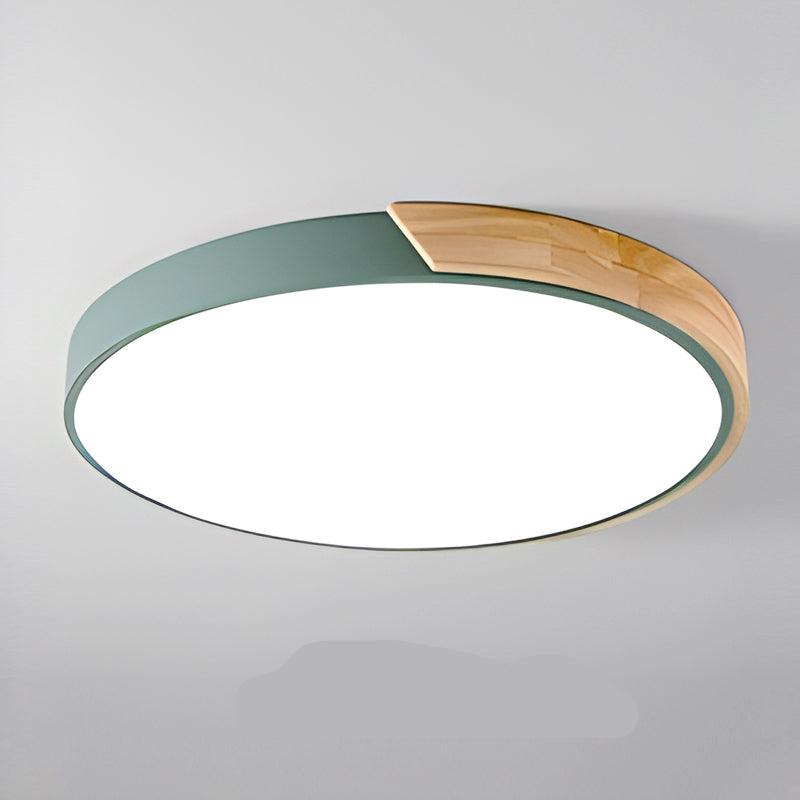 Noordse Houten Macaron Plafondlamp voor Moderne Ruimtes