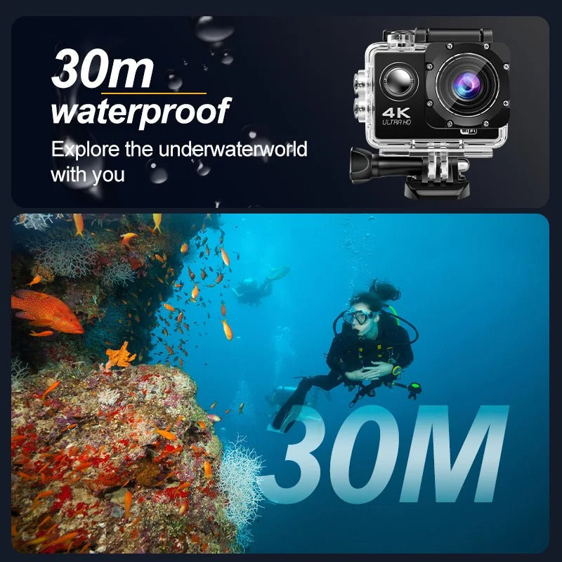 Ultra HD Sport Pro Camera - 4K, WiFi-geactiveerd, Waterdicht