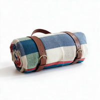 NovaPlaid Waterdichte opvouwbare Picknickdeken met Leren Draagriem