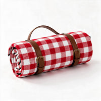 NovaPlaid Waterdichte opvouwbare Picknickdeken met Leren Draagriem