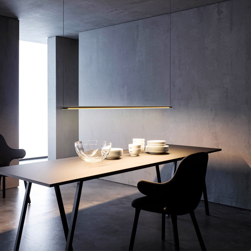 Zynar Minimalistische Lineaire Hanglamp, Zwart