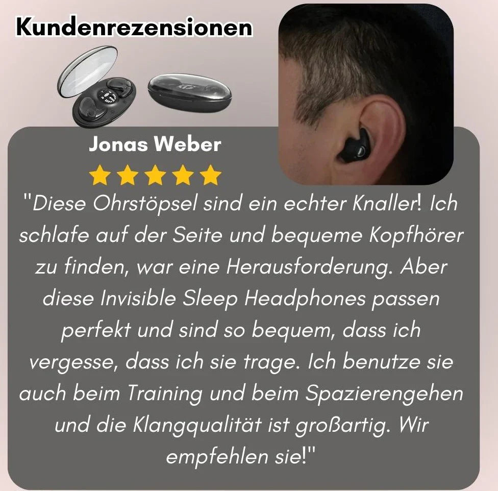 Oordopjes voor slaap en dagelijks gebruik | Ultradunne Bluetooth hoofdtelefoon | Slaapkoptelefoon | DroomBuds