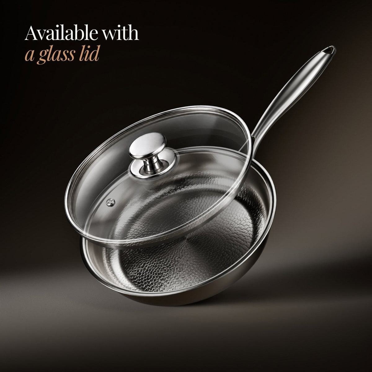 Stekpanna van hamerd titanium, natuurlijk anti-aanbak, vrij van PFAS en PTFE