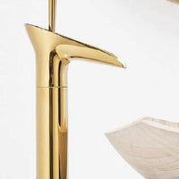 Waterval kraan Cuba stijl | Stijlvolle messing kraan met watervaluitloop en warm- en koudwaterbediening