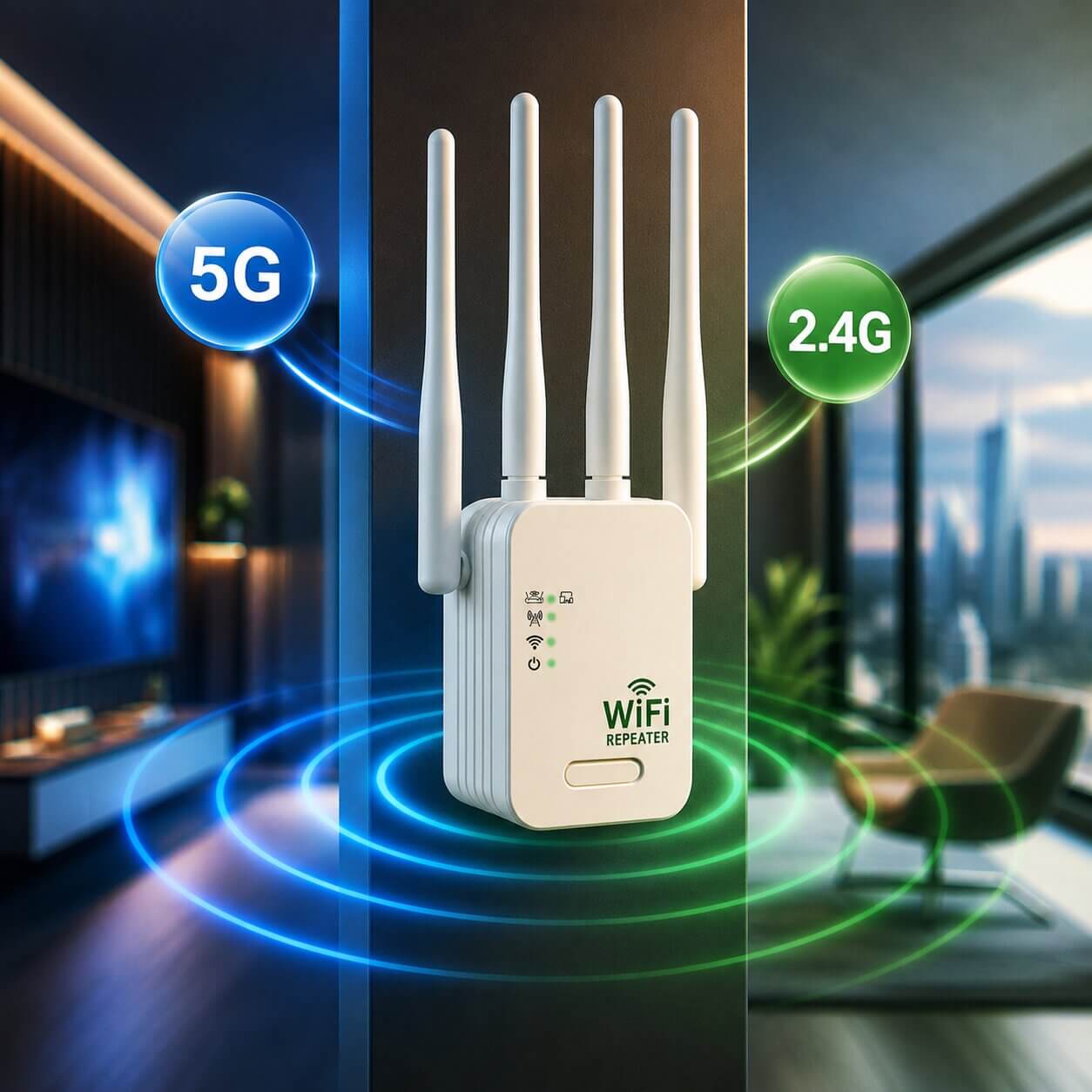 WLAN Versterker voor buiten & binnen | Dual Band WLAN Repeater | Funkhafen