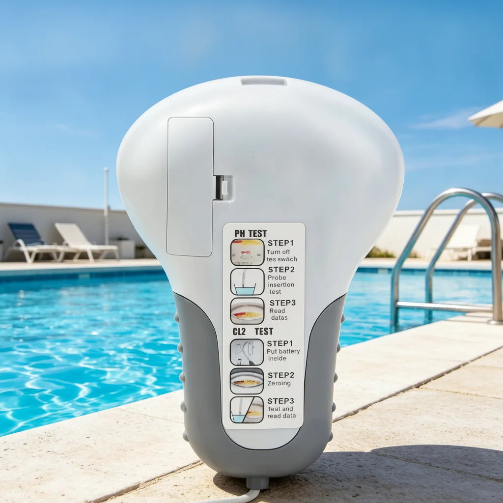 Zwembad Meetapparaat pH en Chloor – Herbruikbare Watertester met Meetsonde