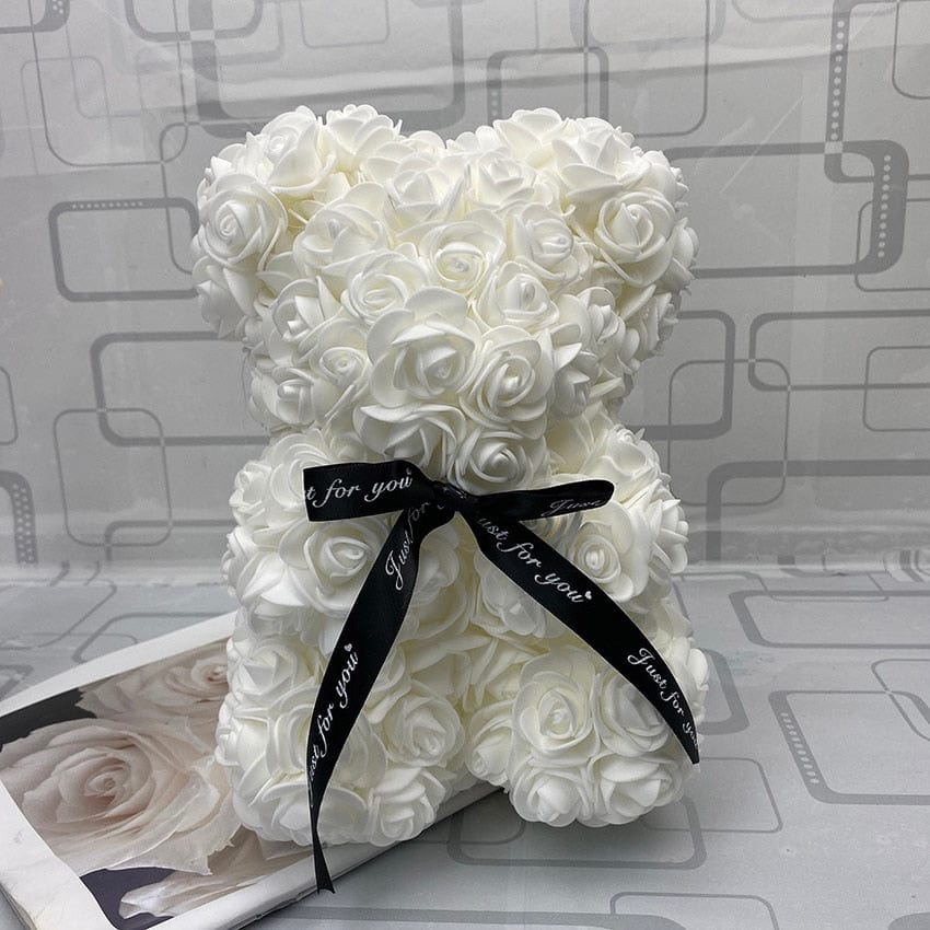 PetalCuddle Eeuwige Roos Beer  | Romantische kunstbloemen teddy voor Moederdag en feesten