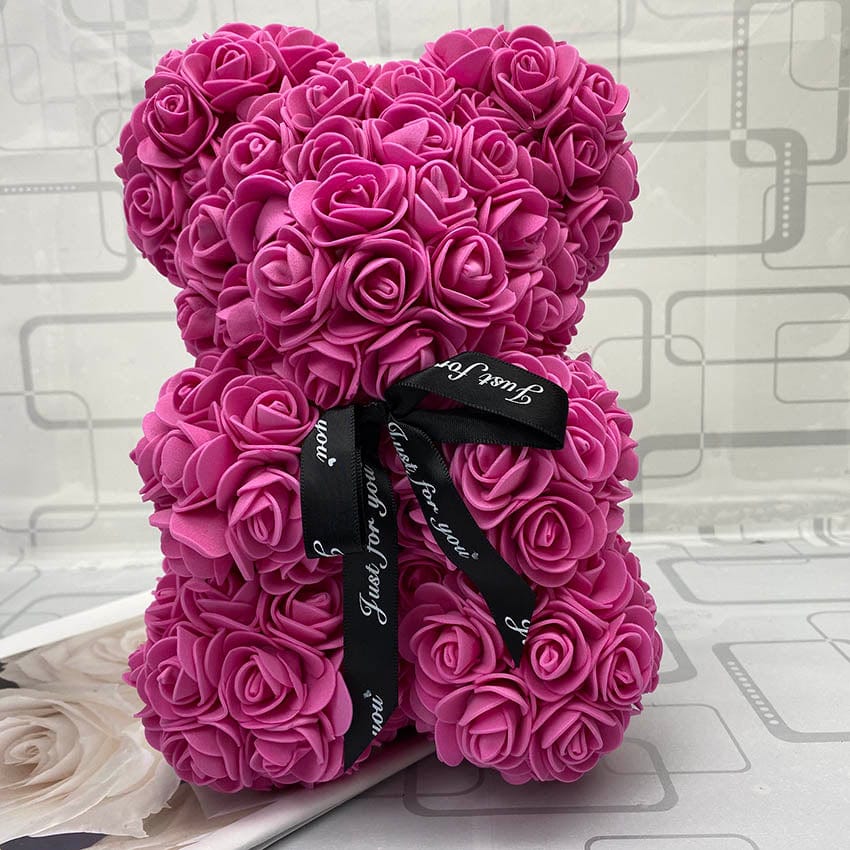PetalCuddle Eeuwige Roos Beer  | Romantische kunstbloemen teddy voor Moederdag en feesten