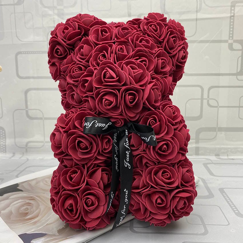 PetalCuddle Eeuwige Roos Beer  | Romantische kunstbloemen teddy voor Moederdag en feesten