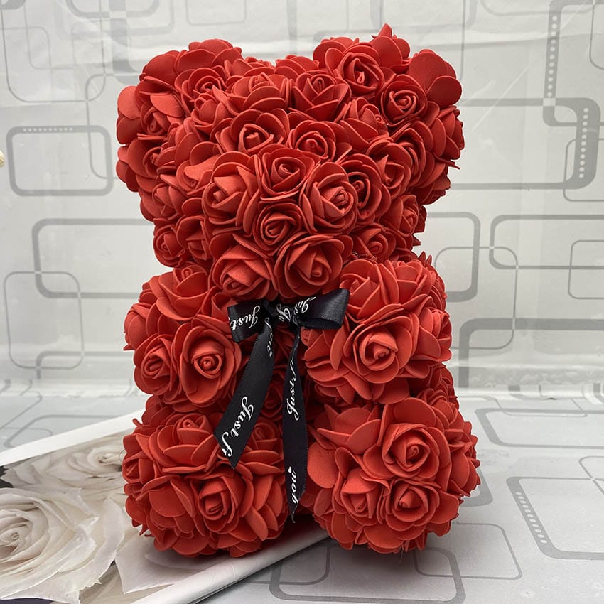 PetalCuddle Eeuwige Roos Beer  | Romantische kunstbloemen teddy voor Moederdag en feesten