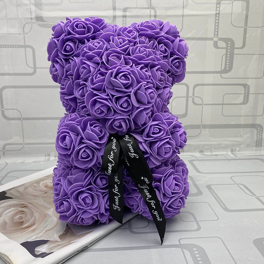PetalCuddle Eeuwige Roos Beer  | Romantische kunstbloemen teddy voor Moederdag en feesten
