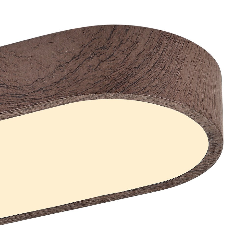 Nordic Glow LED Plafondmontage Ovaal met Houten Accent