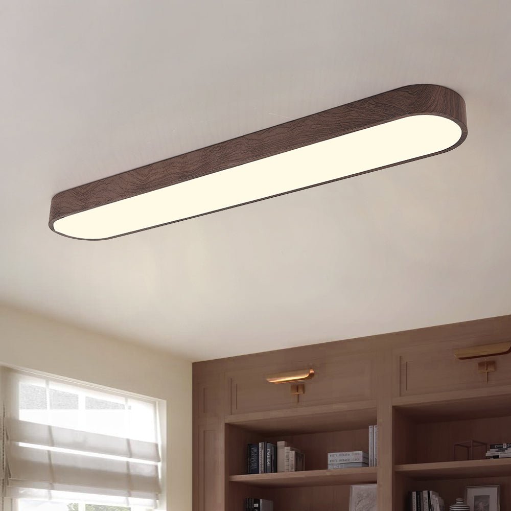 Nordic Glow LED Plafondmontage Ovaal met Houten Accent
