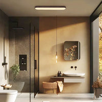 Nordic Glow LED Plafondmontage Ovaal met Houten Accent