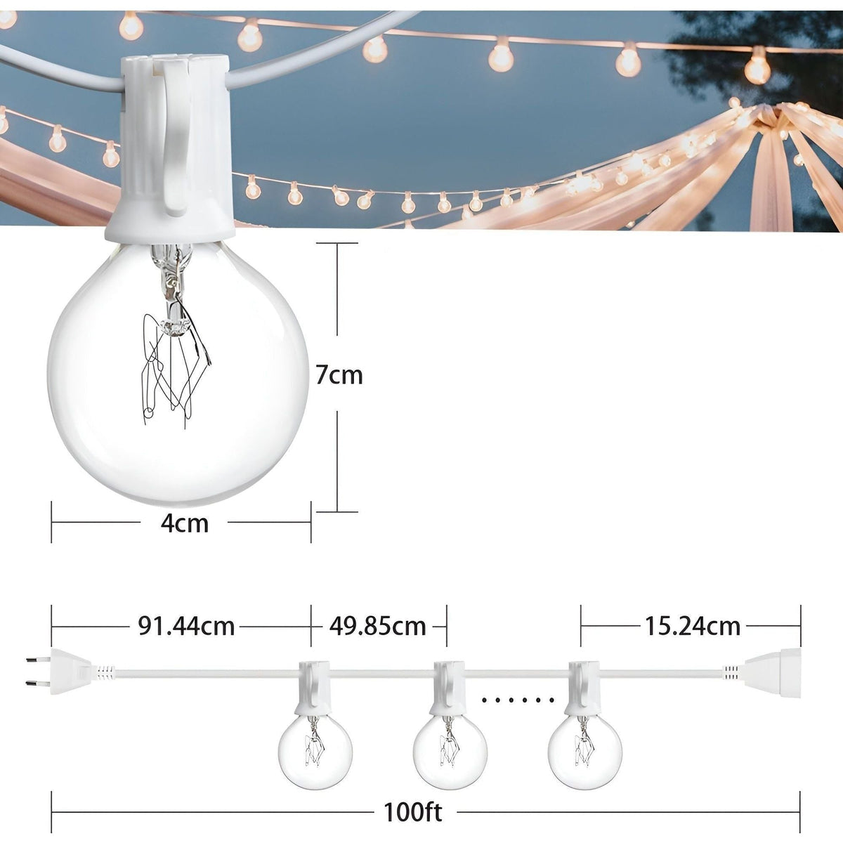 FairyFlicker Lichtenketens – Luxe Terrasverlichting met waterdichte bescherming