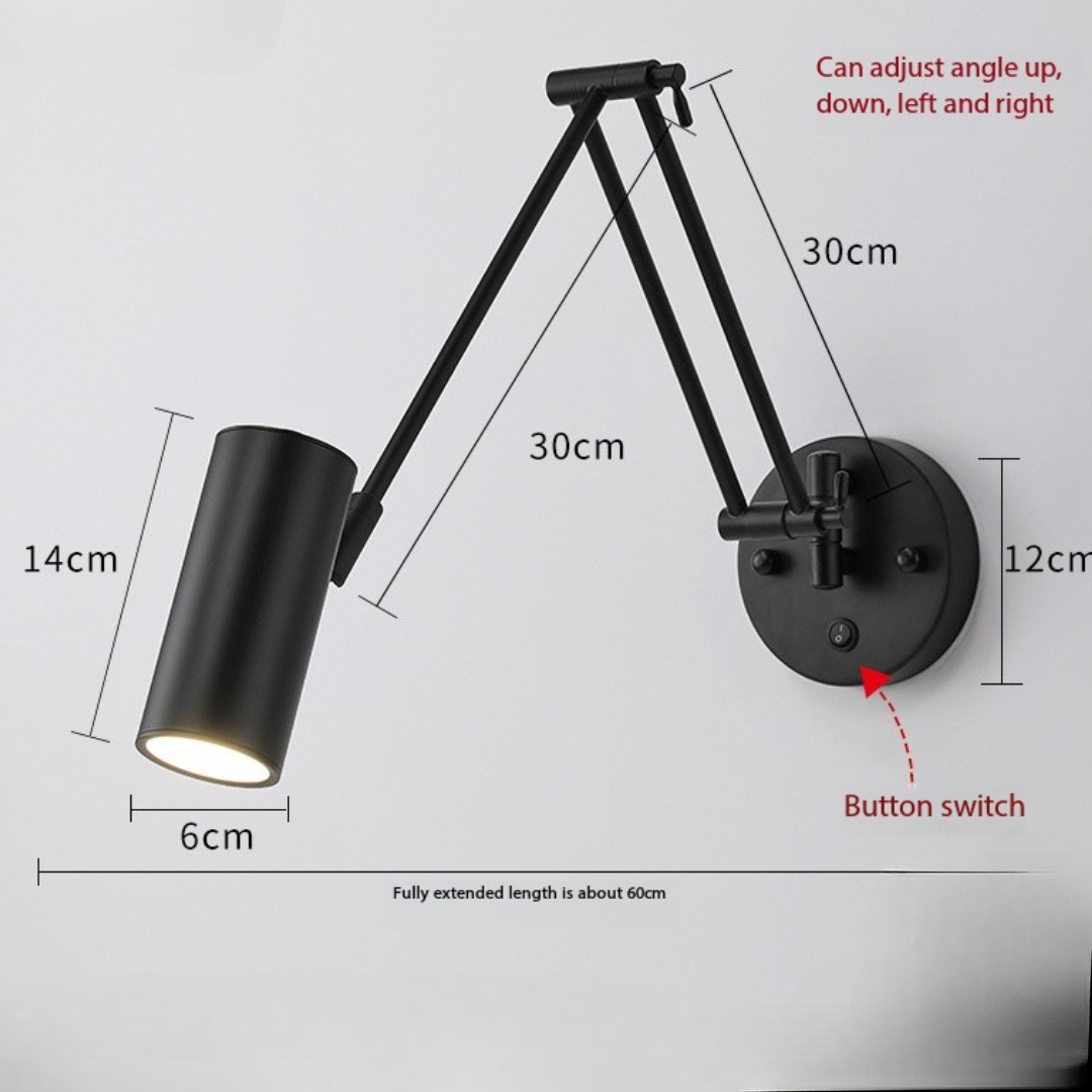 De Axis Verstelbare Moderne Metalen Wandlamp