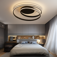 Design LED plafondlamp dubbele lus (zwart of wit)