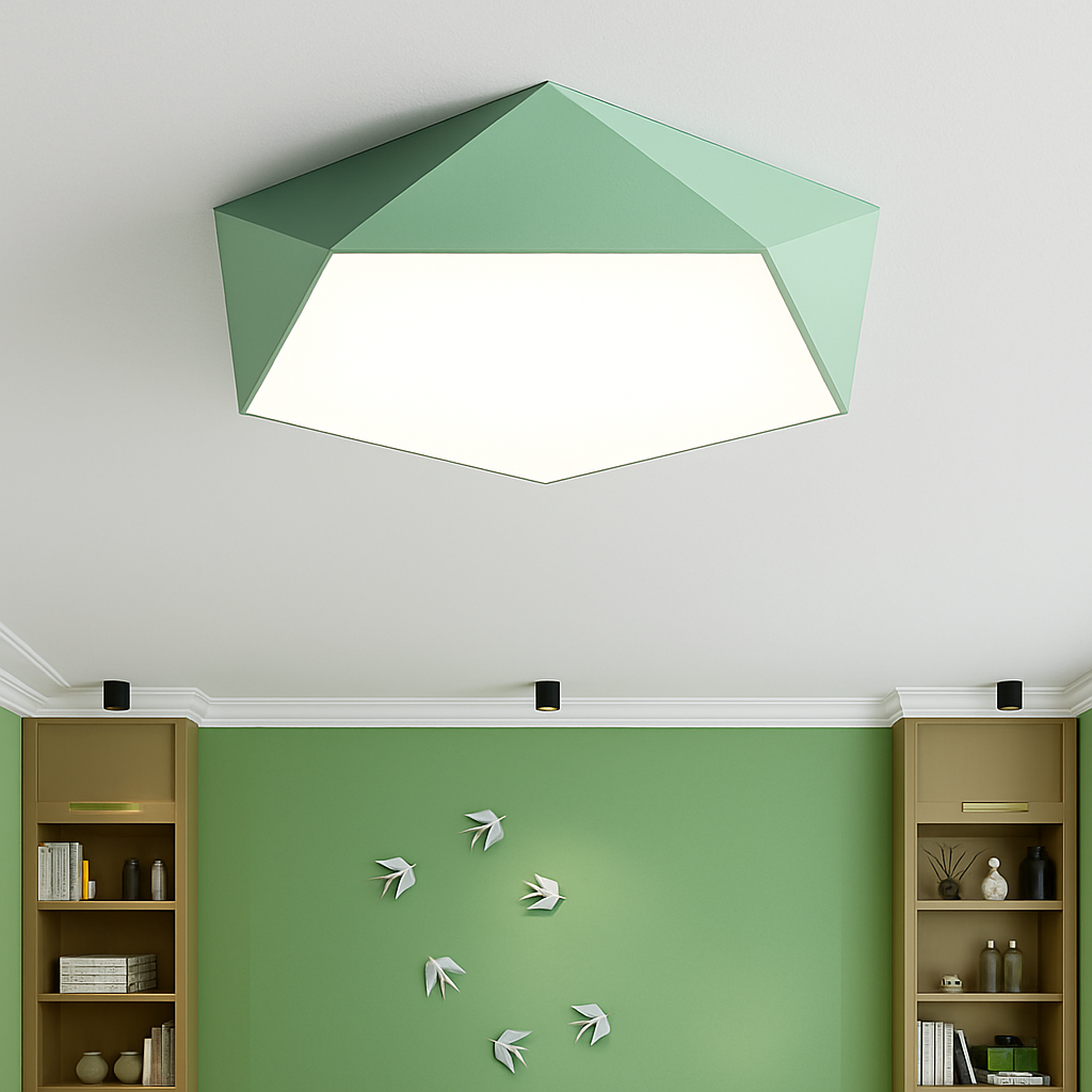 Design LED geometrische plafondlamp in kleur