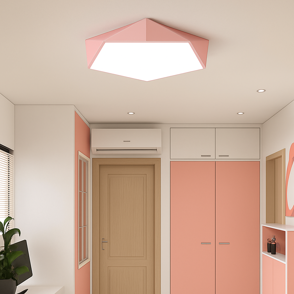 Design LED geometrische plafondlamp in kleur