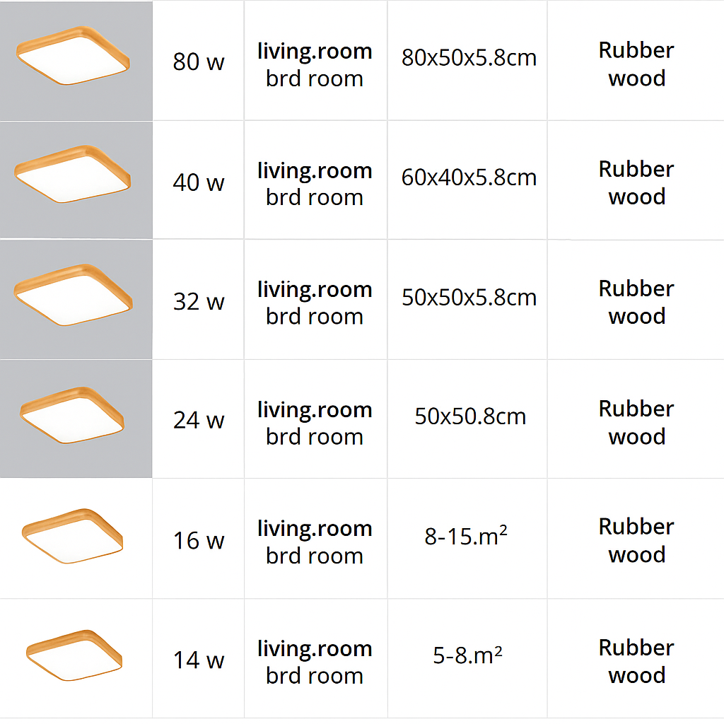 LED-houten plafondlamp (verschillende vormen)