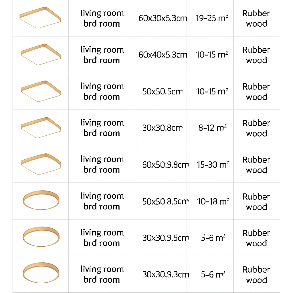 LED-houten plafondlamp (verschillende vormen)