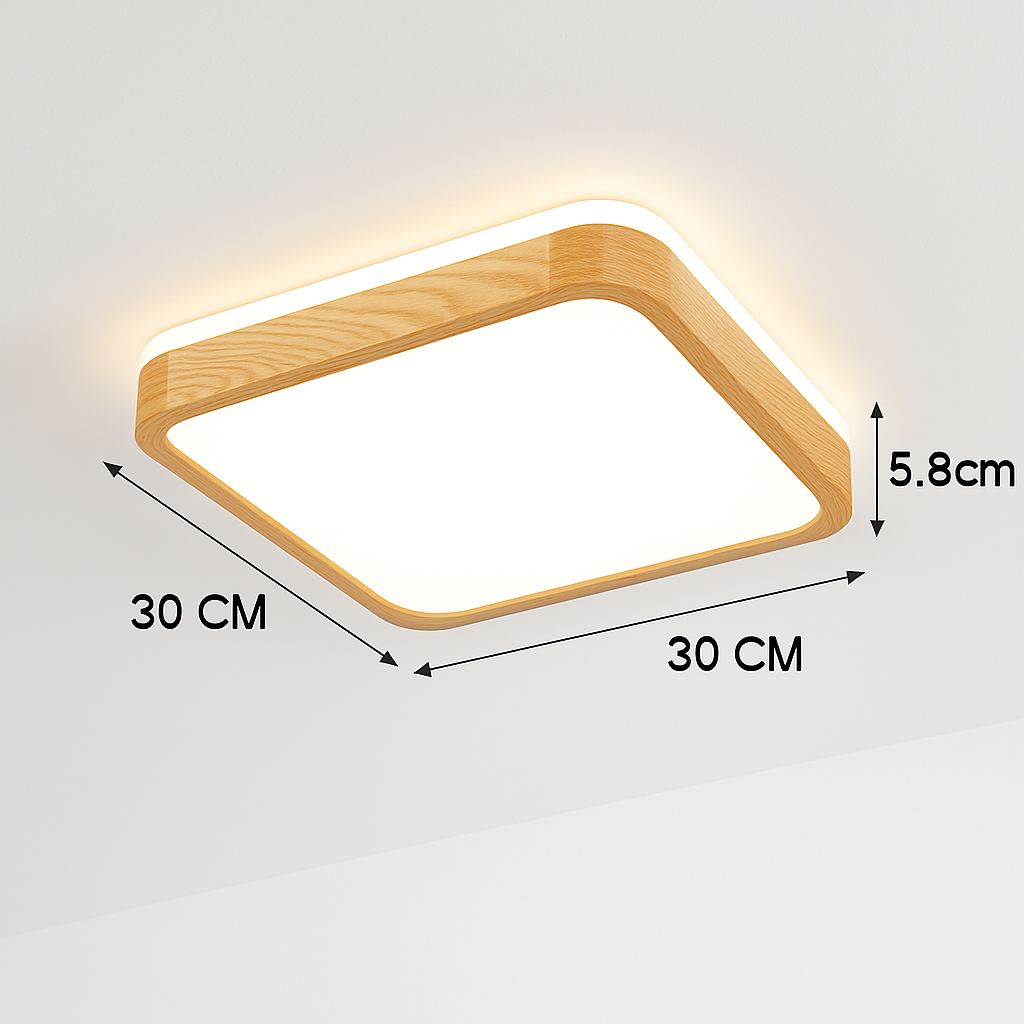 LED-houten plafondlamp (verschillende vormen)