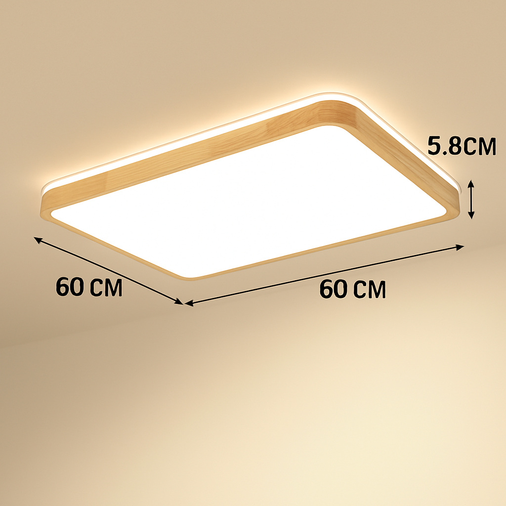 LED-houten plafondlamp (verschillende vormen)