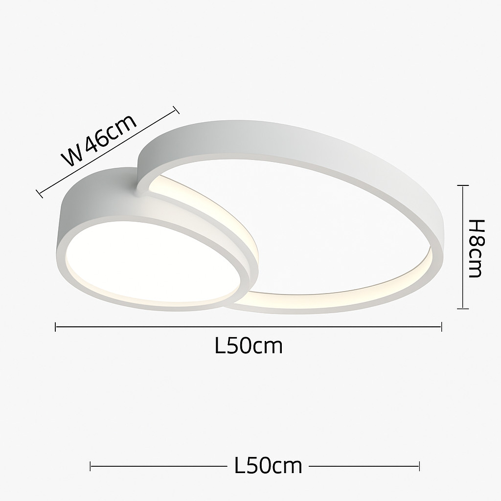 Design LED plafondlamp decoratief zwart wit
