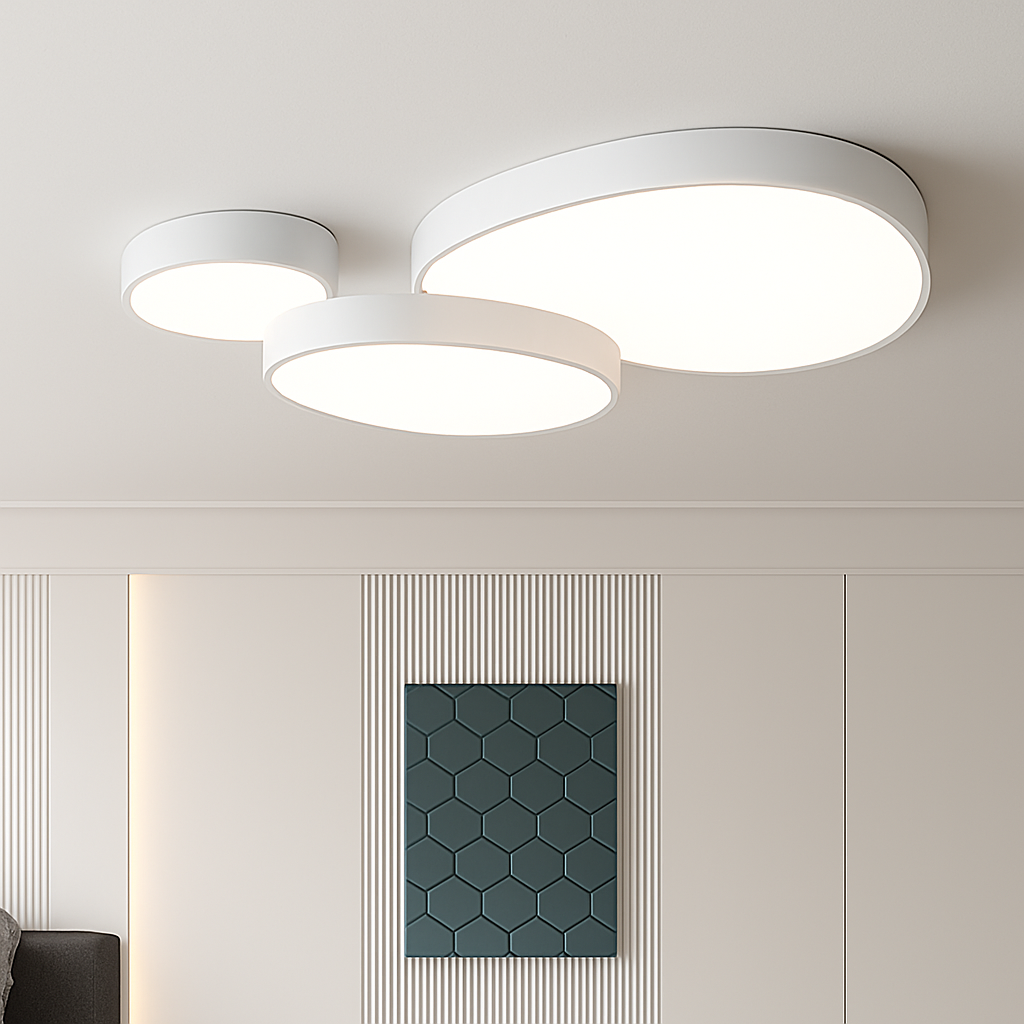 Design LED plafondlamp decoratief zwart wit