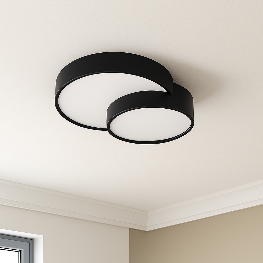 Design LED plafondlamp decoratief zwart wit