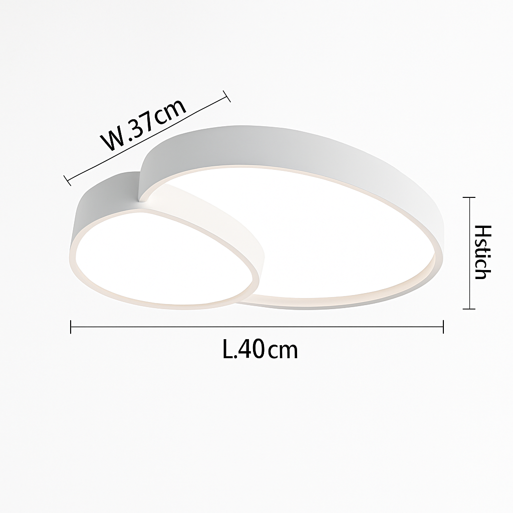 Design LED plafondlamp decoratief zwart wit