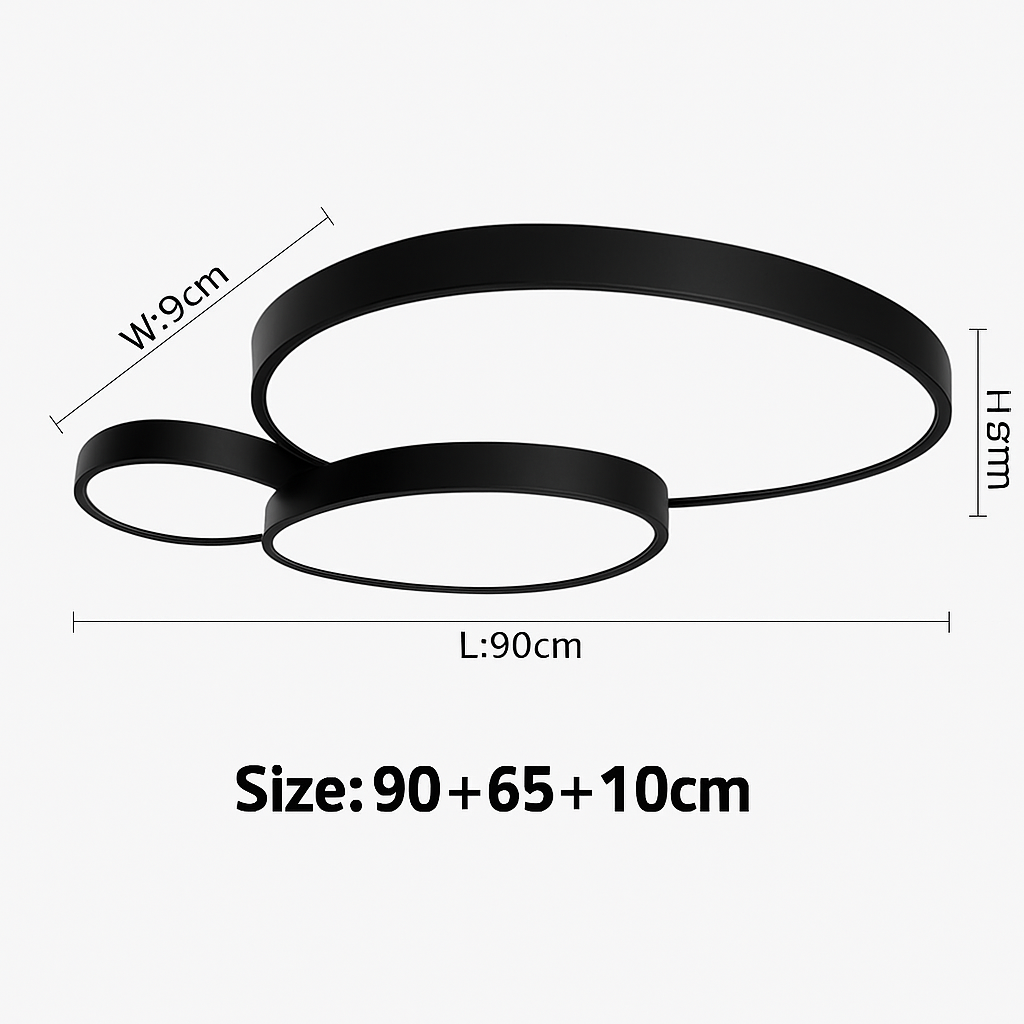 Design LED plafondlamp decoratief zwart wit
