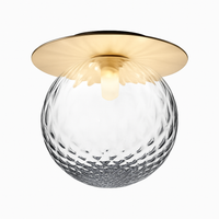 Design LED plafondlamp rond goudkleurig met glazen bol Porch