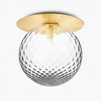 Design LED plafondlamp rond goudkleurig met glazen bol Porch