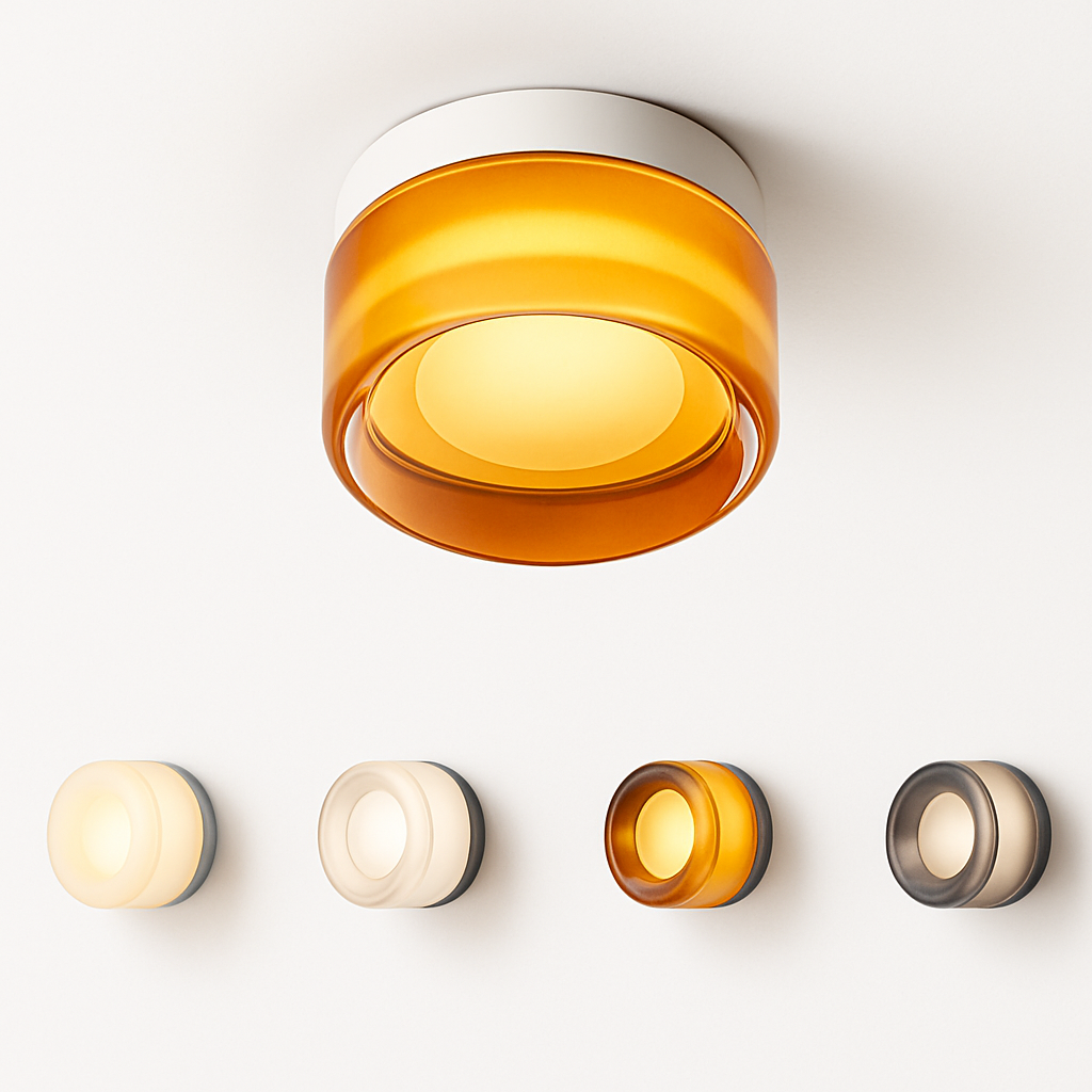 minimalistische LED plafondlamp van glas in Scandinavische stijl voor binnen