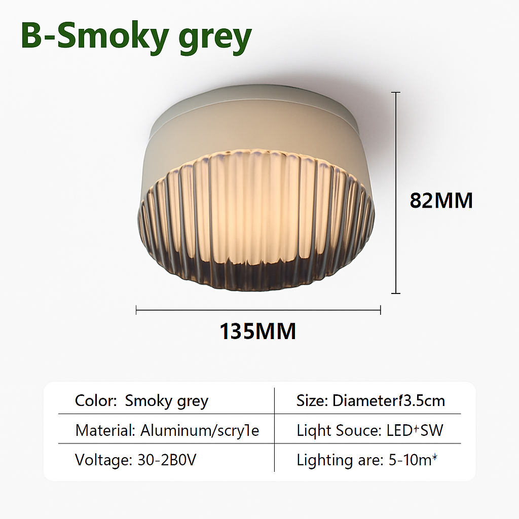 minimalistische LED plafondlamp van glas in Scandinavische stijl voor binnen