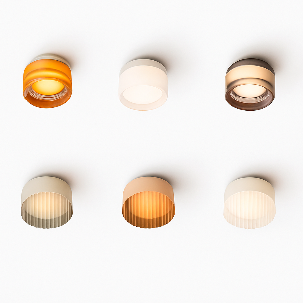 minimalistische LED plafondlamp van glas in Scandinavische stijl voor binnen
