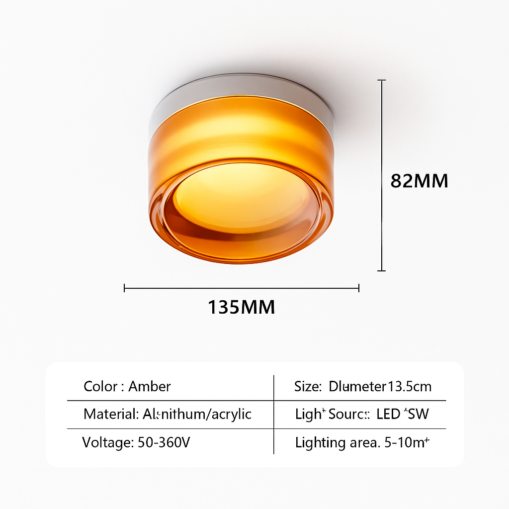 minimalistische LED plafondlamp van glas in Scandinavische stijl voor binnen