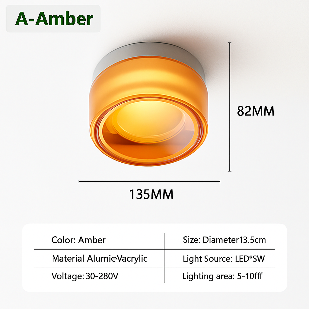 minimalistische LED plafondlamp van glas in Scandinavische stijl voor binnen