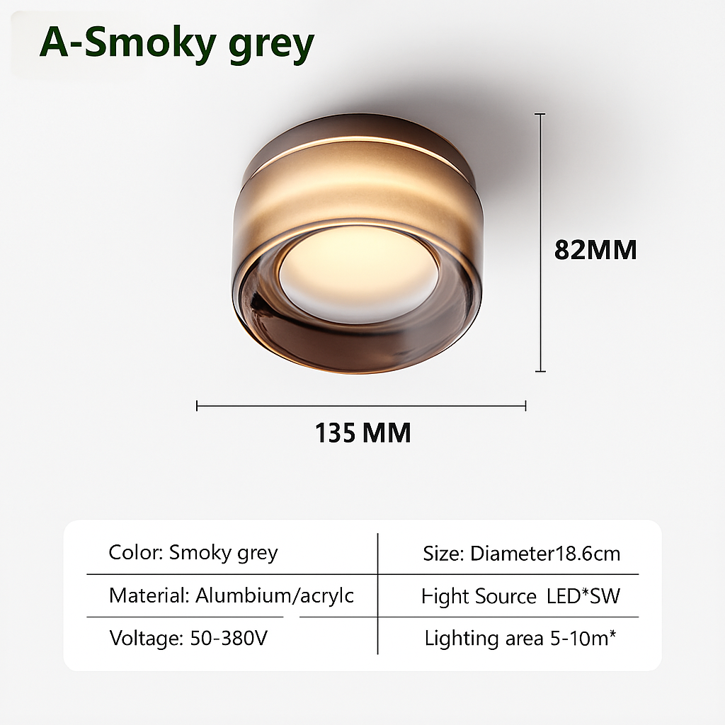 minimalistische LED plafondlamp van glas in Scandinavische stijl voor binnen