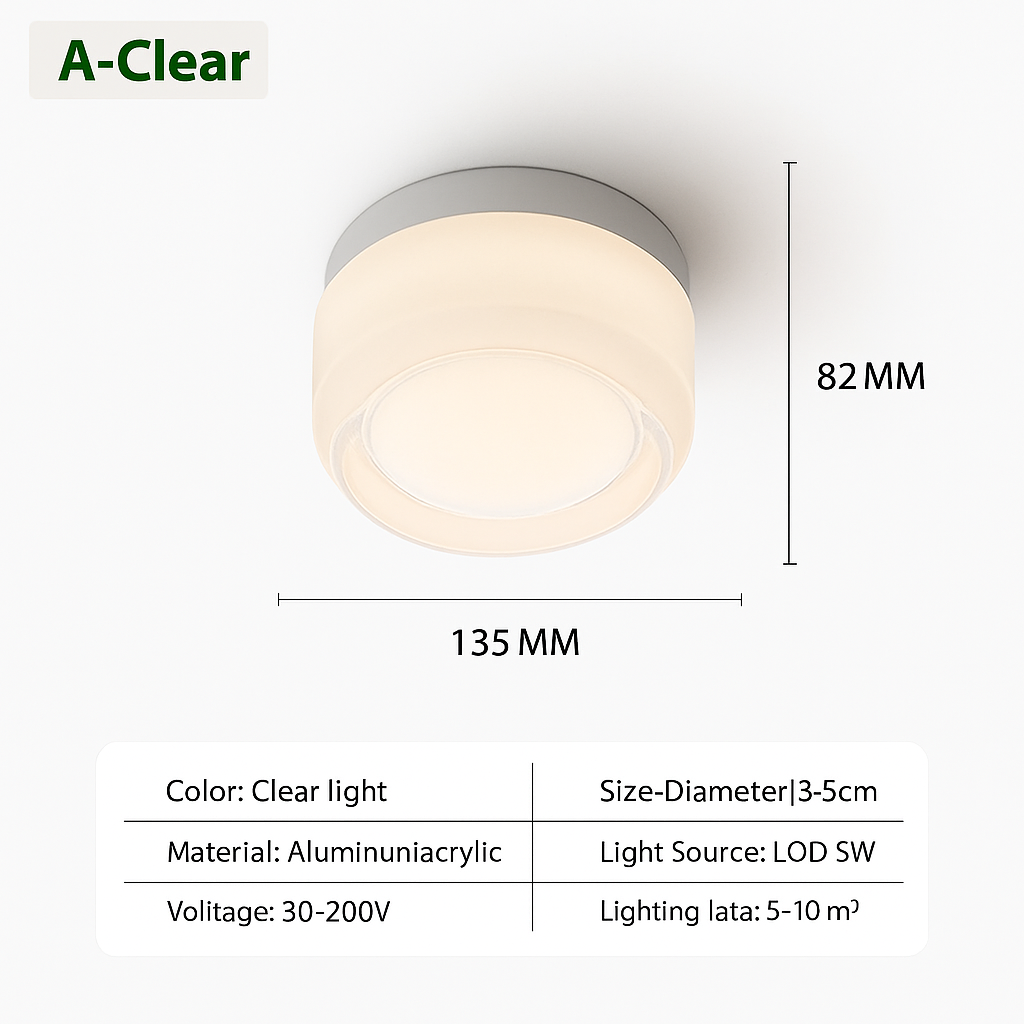 minimalistische LED plafondlamp van glas in Scandinavische stijl voor binnen