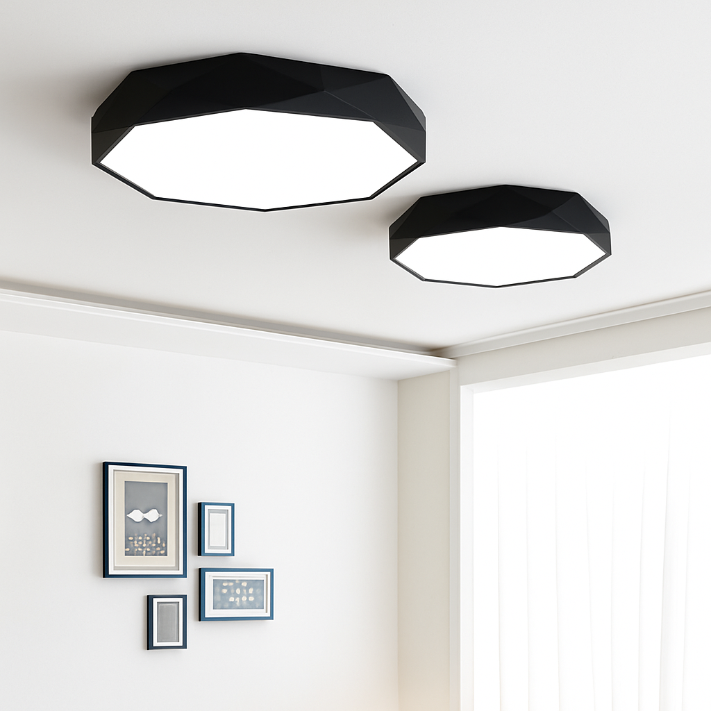 Zeer dunne gekleurde LED-plafondlamp octogoon Balkon