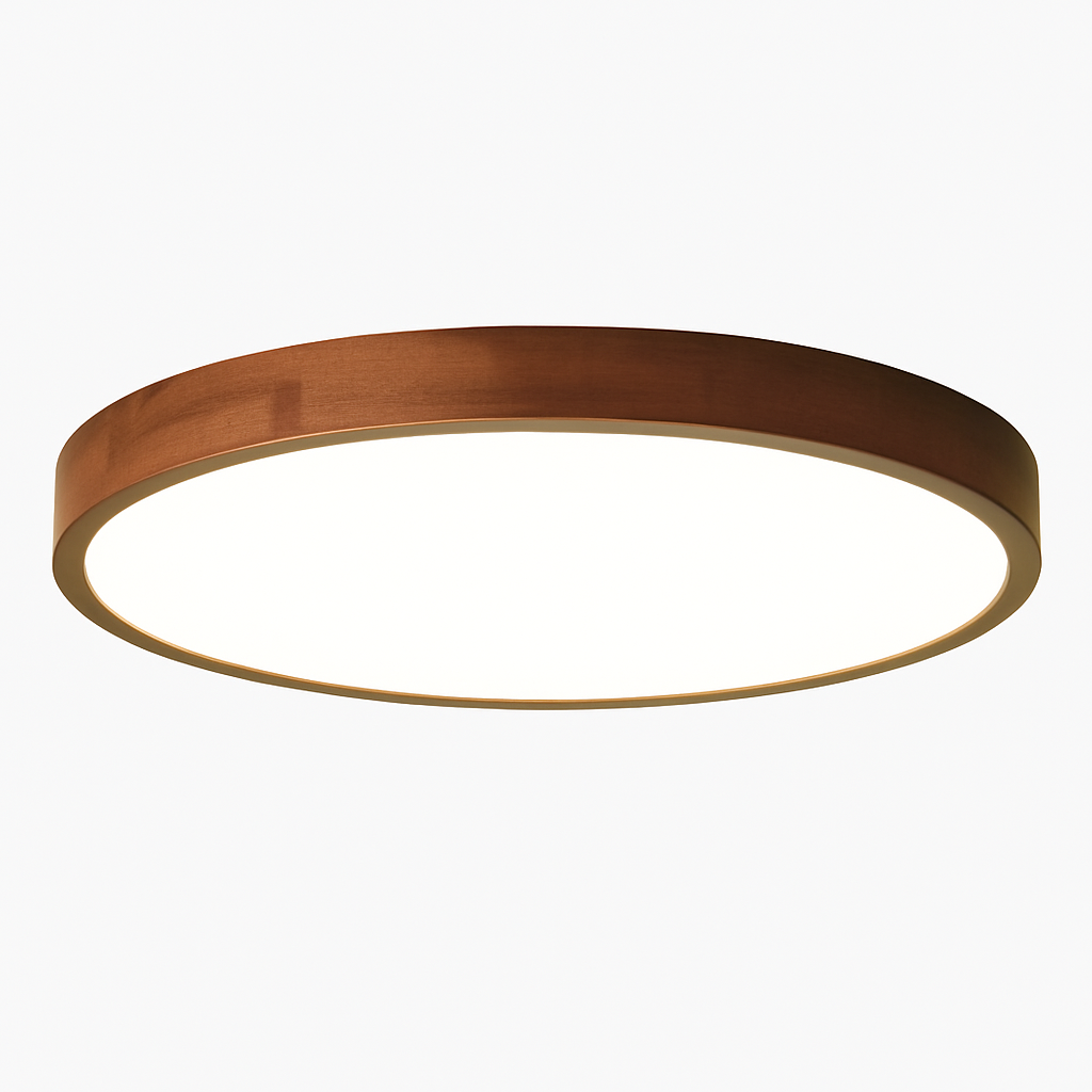Moderne LED plafondlamp in geometrische houten vorm Evelyn