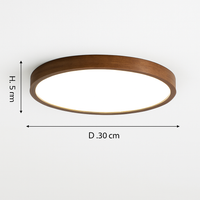Moderne LED plafondlamp in geometrische houten vorm Evelyn